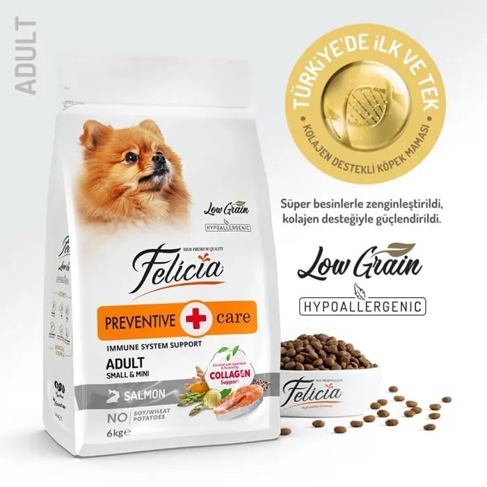 FELİCİA HYPOALLERGENİC SOMONLU KÜÇÜK IRK DÜŞÜK TAHILLI YETİŞKİN KÖPEK MAMASI 6 KG