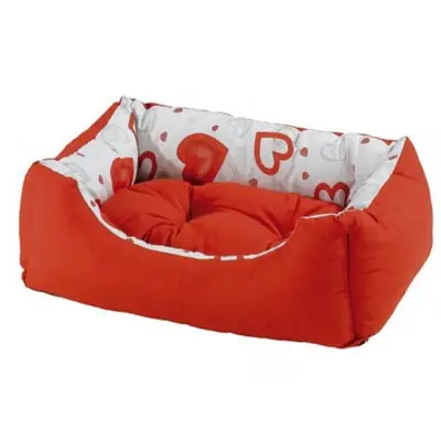 FERPLAST COCCOLO 50 KIRMIZI KALPLİ KEDİ KÖPEK YATAĞI 55X45X20CM