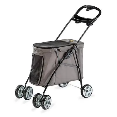 FERPLAST KUMAŞ TEKERLEKLİ KÖPEK PUSETİ 47X80X100CM GRİ