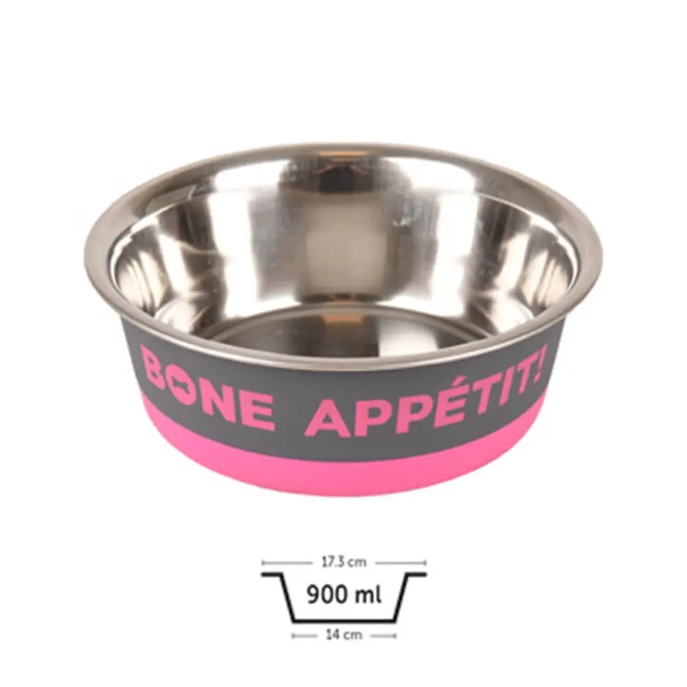 FLAMİNGO BONE APPETİT KÖPEK MAMA KABI FUŞYA 900 ML