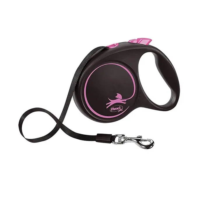 FLEXİ NEW BLACK DESİNG SMALL ŞERİT OTOMATİK GEZDİRME PEMBE 5 METRE