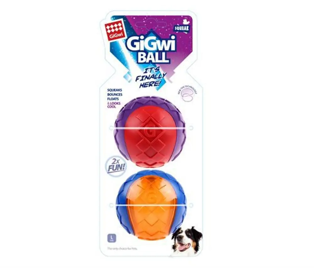 GİGWİ BALL SESLİ SERT TOP KÖPEK OYUNCAĞI LARGE 2'Lİ