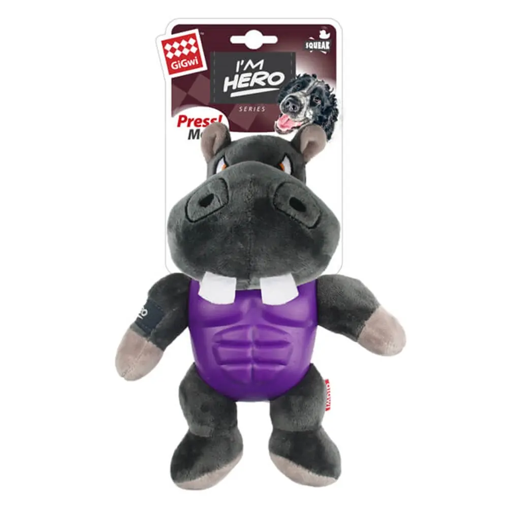 GİGWİ I'M HERO SESLİ SÜPER KAHRAMAN HİPOPOTAM PELUŞ KÖPEK OYUNCAĞI