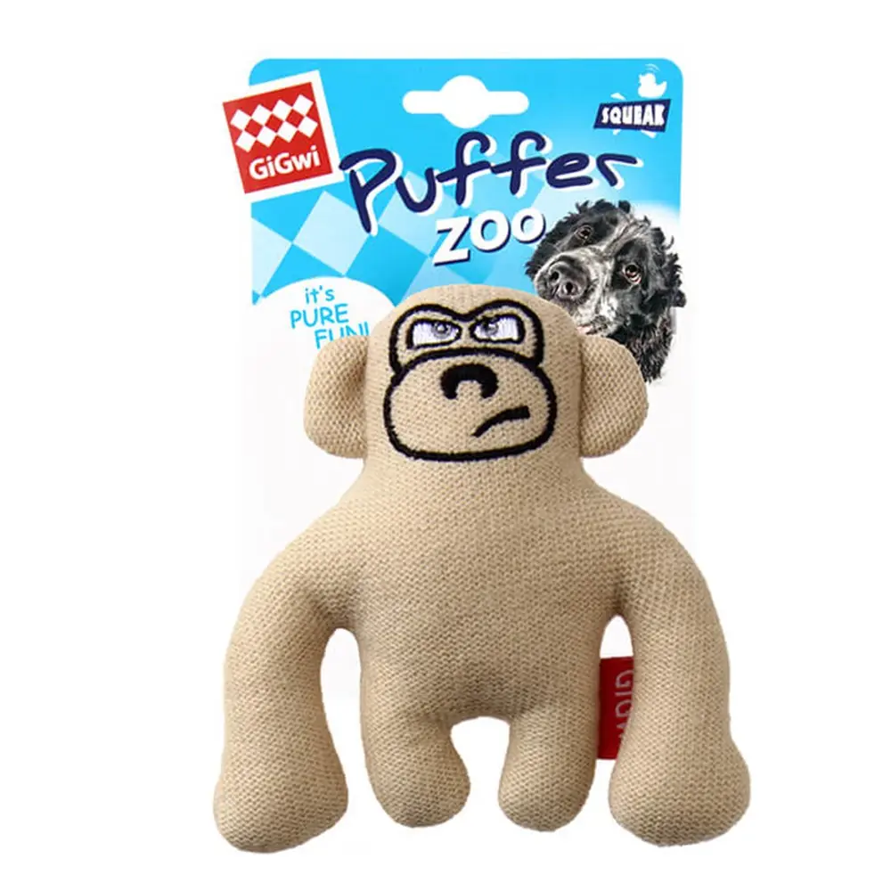GİGWİ PUFFER ZOO SESLİ MAYMUN KÖPEK OYUNCAĞI