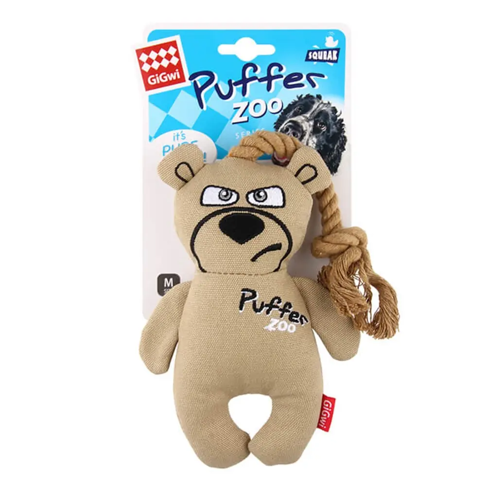 GİGWİ PUFFER ZOO İPLİ PELUŞ AYI DİŞ KAŞIMA OYUNCAĞI