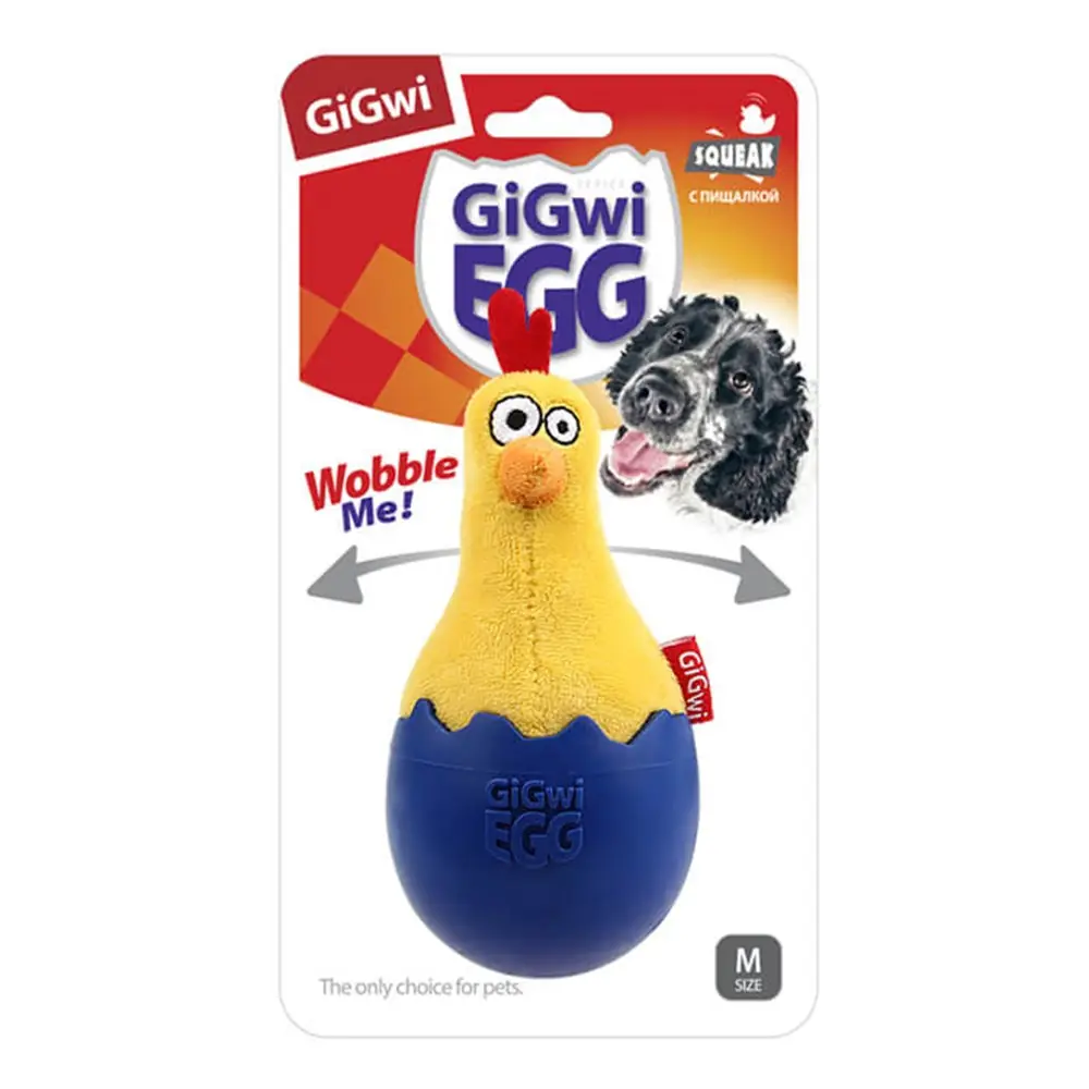 GİGWİ SESLİ PELUŞ HOROZ HACI YATMAZ KÖPEK OYUNCAĞI