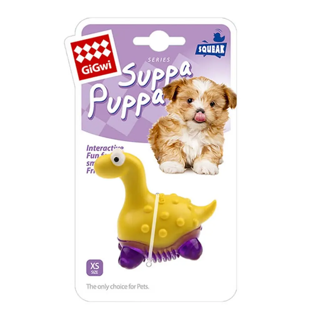 GİGWİ SUPPA PUPPA DİNAZOR YAVRU KÖPEK DİŞ KAŞIMA OYUNCAĞI SARI-MOR