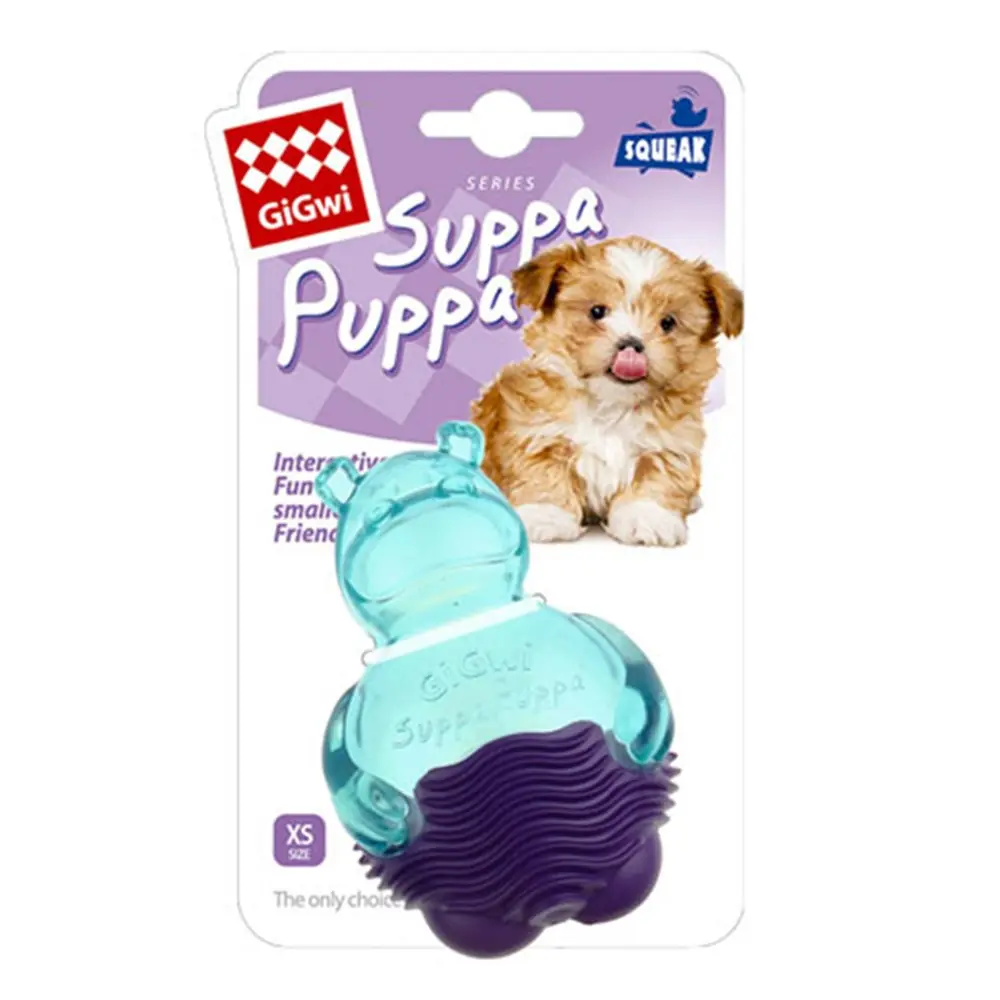 GİGWİ SUPPA PUPPA HİPOPOTAM YAVRU KÖPEK OYUNCAĞI MAVİ MOR