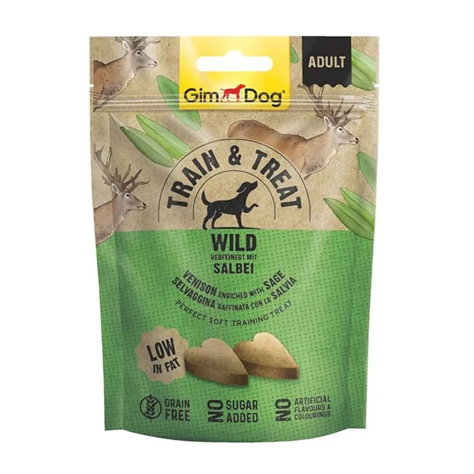 GİMDOG EĞİTİM İÇİN GEYİK ETLİ VE ADAÇAYLI YUMUŞAK TAHILSIZ KÖPEK ÖDÜL MAMASI 125GR