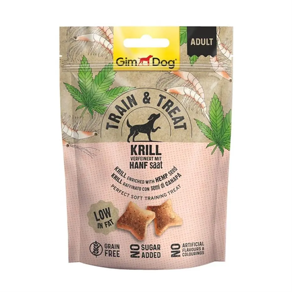 GİMDOG EĞİTİM İÇİN KRİLLİ VE KENEVİRLİ YUMUŞAK TAHILSIZ KÖPEK ÖDÜL MAMASI 125GR