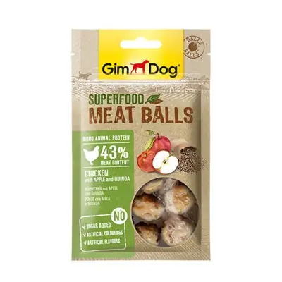 GİMDOG MEAT BALLS KİONALI VE ELMALI TAVUK KÖPEK ÖDÜLÜ 70 GR