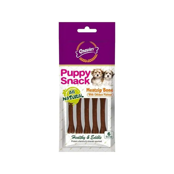 GNAWLERS MEATZİP BONE TAVUK AROMALI YAVRU KÖPEK ÖDÜLÜ 6LI 40GR