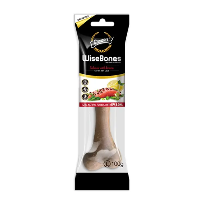 GNAWLERS WİSE BONES SOMONLU KÖPEK ÖDÜL KEMİĞİ LARGE 100GR