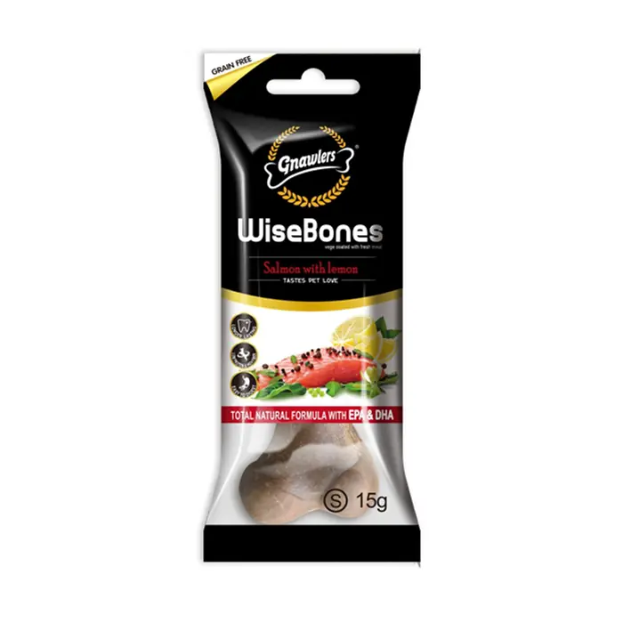GNAWLERS WİSEBONES KÖPEK ÖDÜL KEMİĞİ SOMONLU VE LİMONLU SMALL 15GR