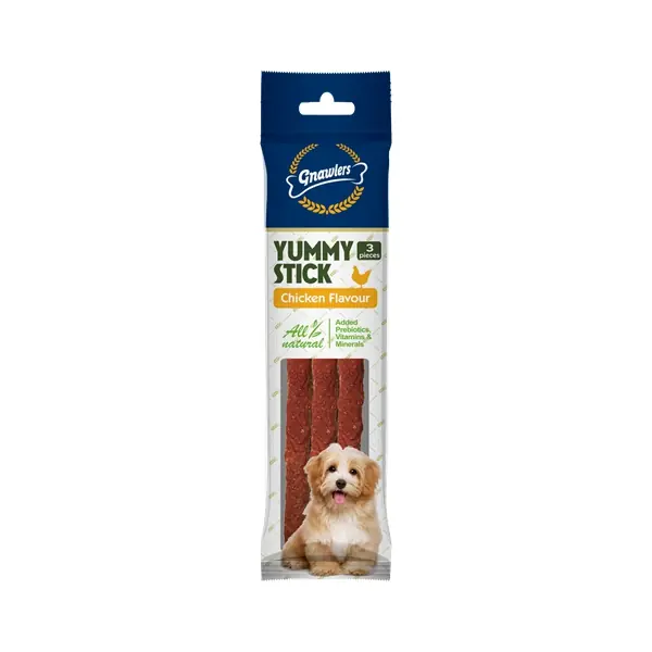 GNAWLERS YUMMY STİCK TAVUKLU KÖPEK ÖDÜLÜ 3'LÜ 20GR