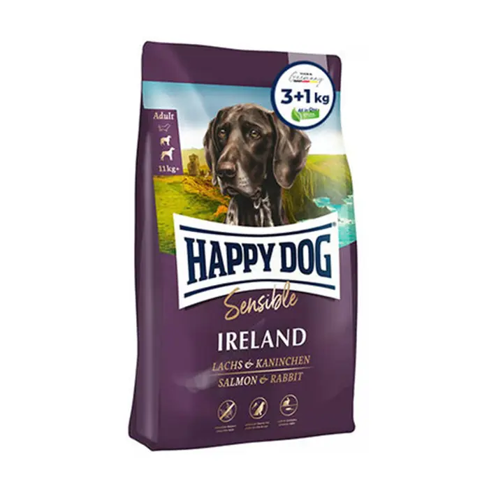 HAPPY DOG IRELAND SOMON VE TAVŞANLI YETİŞKİN KÖPEK MAMASI 4 KG