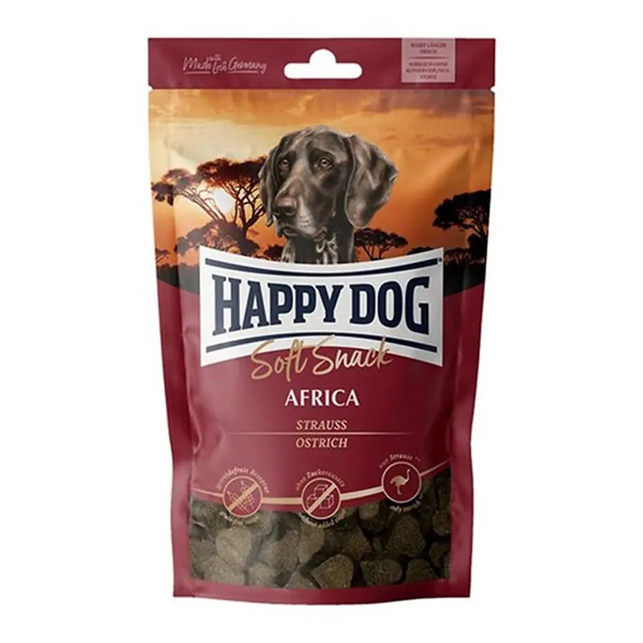HAPPY DOG SOFT SNACK AFRİCA DEVE KUŞU VE PATATESLİ KÖPEK ÖDÜLÜ 100 GR