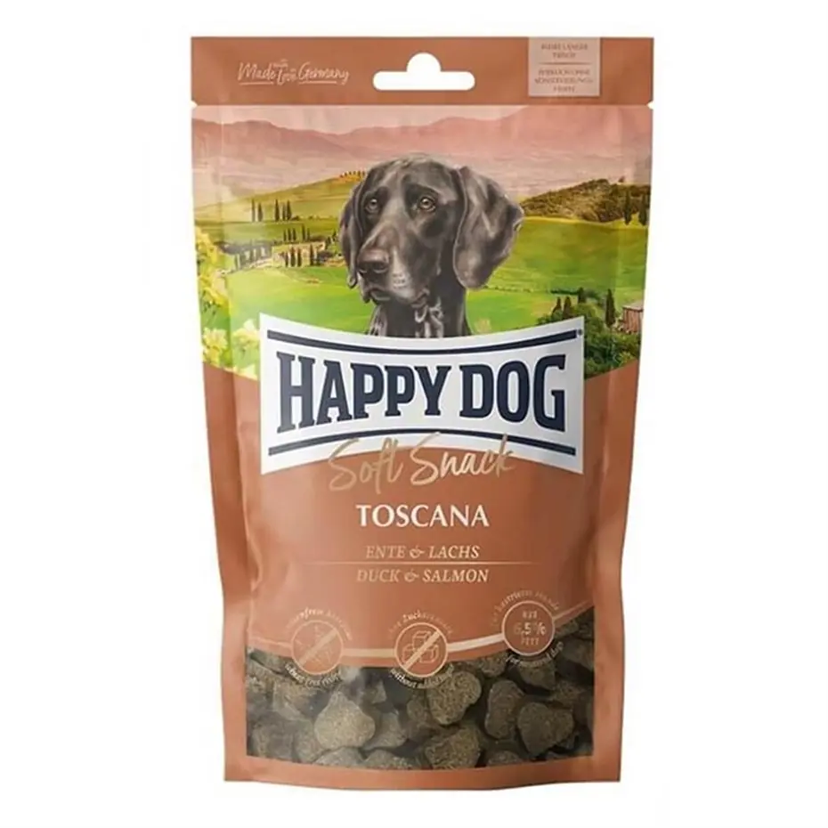 HAPPY DOG SOFT SNACK TOSCANA ÖRDEK VE SOMONLU KÖPEK ÖDÜLÜ 100 GR