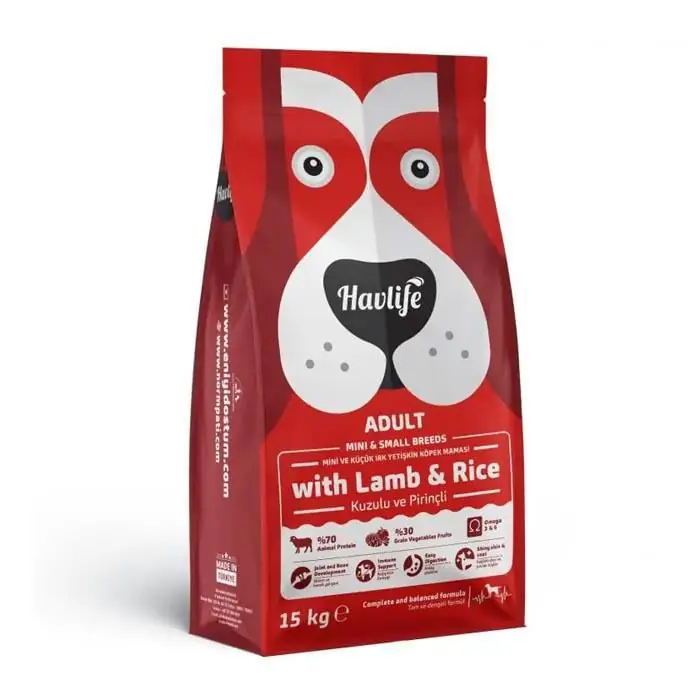 HAVLİFE MİNİ IRK YETİŞKİN KUZULU KÖPEK MAMASI 15KG