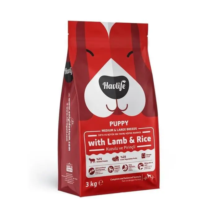 HAVLİFE ORTA BÜYÜK IRK YAVRU KUZULU KÖPEK MAMASI 3KG