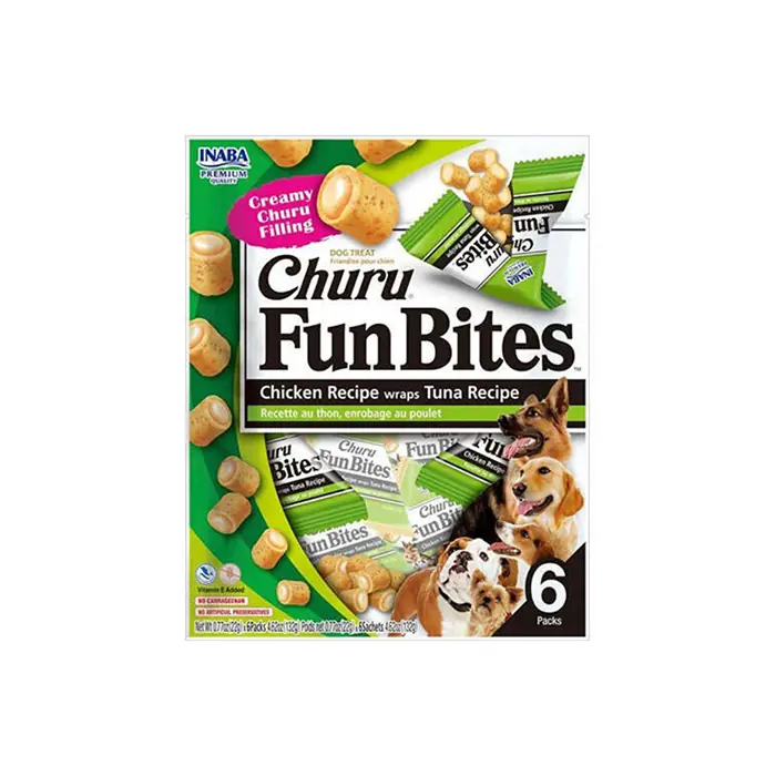 INABA CHURU FUN BİTES TON BALIĞI SARGILI KÖPEK ÖDÜL MAMASI 22GR 6'LI