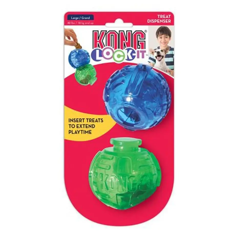 KONG LOCK-IT ÖDÜLLÜ KÖPEK OYUNCAĞI ÇİFT TOP 14CM