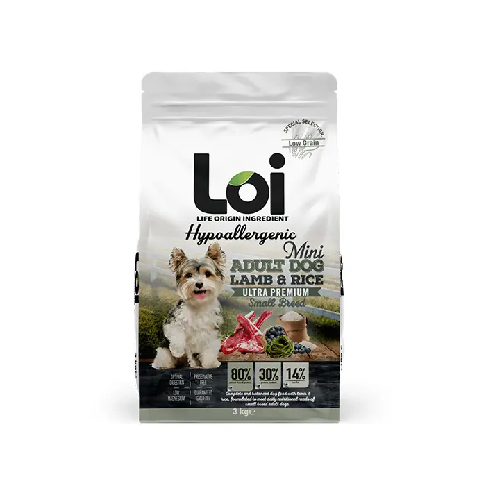 LOİ KUZULU PİRİNÇLİ MİNİ IRK YETİŞKİN KÖPEK MAMASI 3KG
