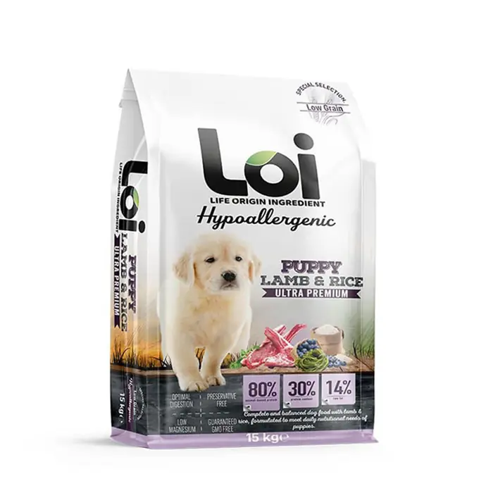 LOİ KUZULU PİRİNÇLİ YAVRU KÖPEK MAMASI 15KG