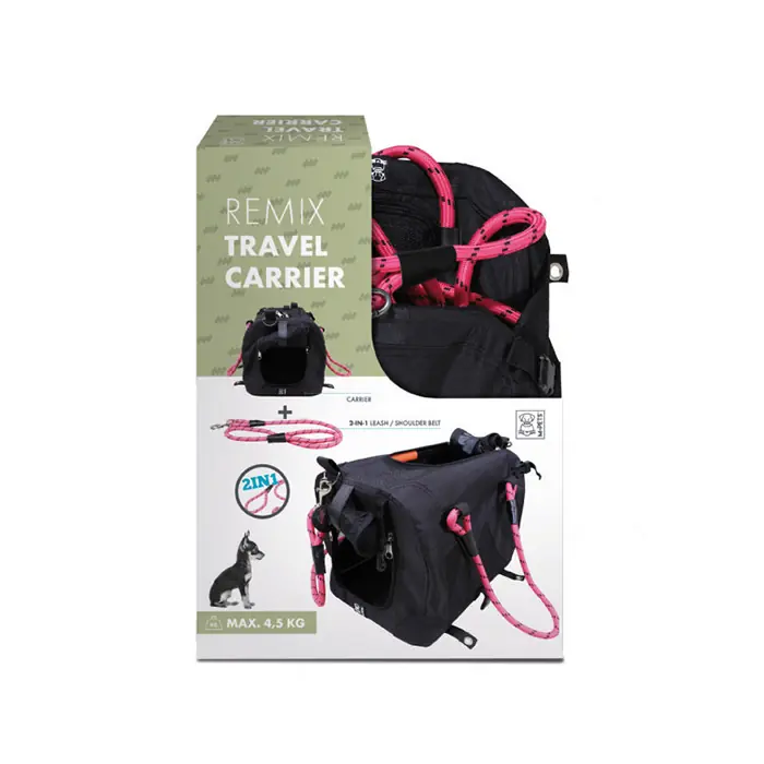 M-PETS 2IN1 REMİX TAŞIMA ÇANTASI PEMBE-SİYAH 41X28X28CM