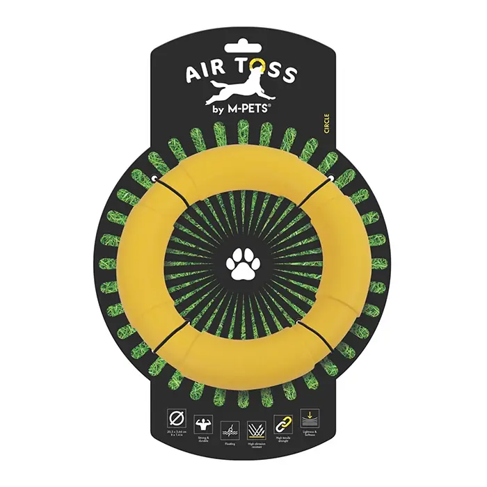 M-PETS AİR TOSS CİRCLE DAYANIKLI SUDA YÜZEBİLEN KÖPEK OYUNCAĞI SARI
