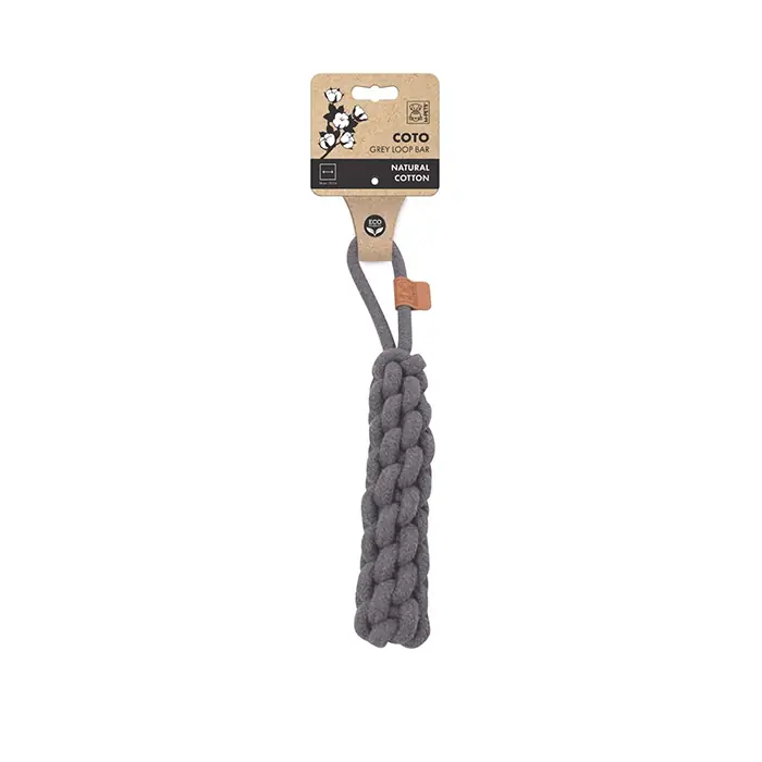 M-PETS COTO LOOB BAR ÖRGÜ KÖPEK OYUNCAĞI GRİ 34CM