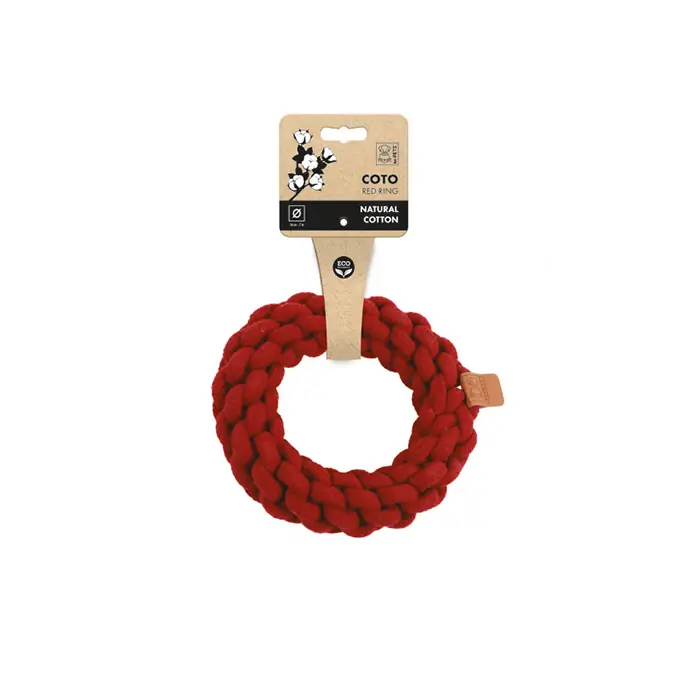 M-PETS COTO RED RİNG ÖRGÜ HALKA KÖPEK OYUNCAĞI 18CM