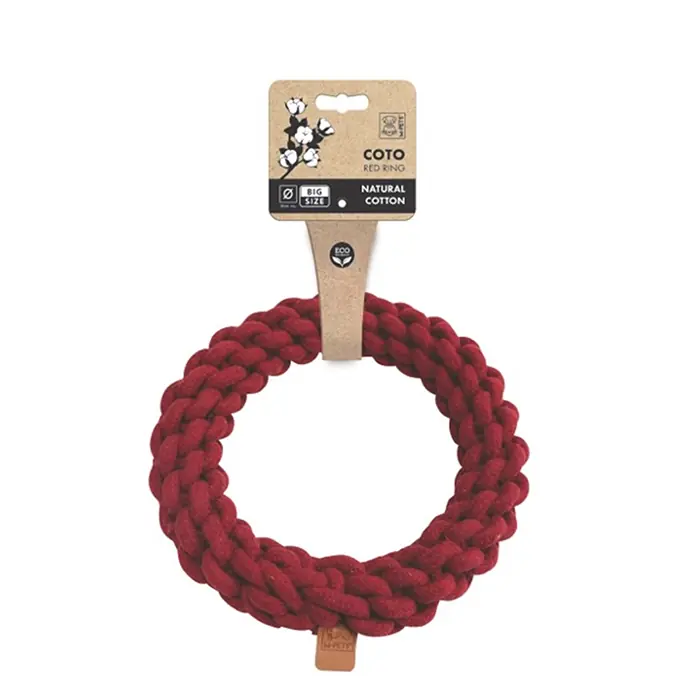 M-PETS COTO RİNG ÖRGÜ HALKA KÖPEK OYUNCAĞI KIRMIZI 25CM