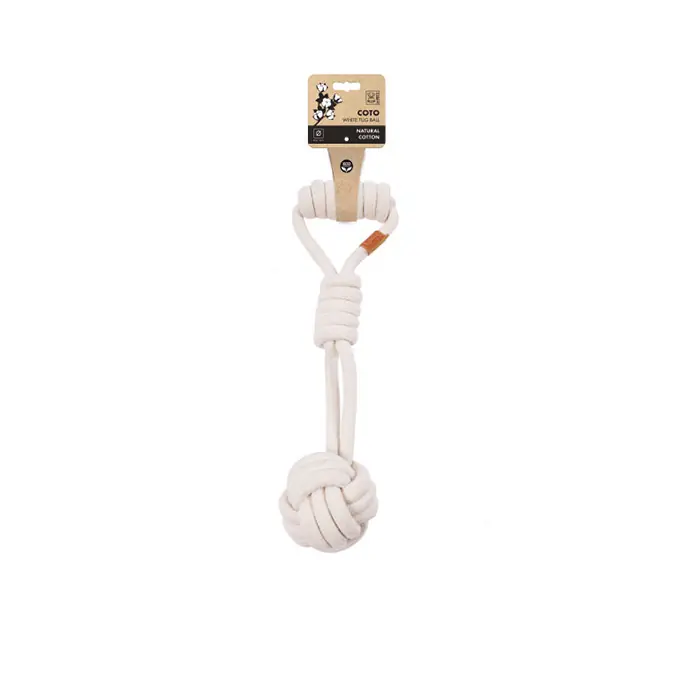 M-PETS COTO TUG BALL ÖRGÜ KÖPEK OYUNCAĞI BEYAZ 36CM