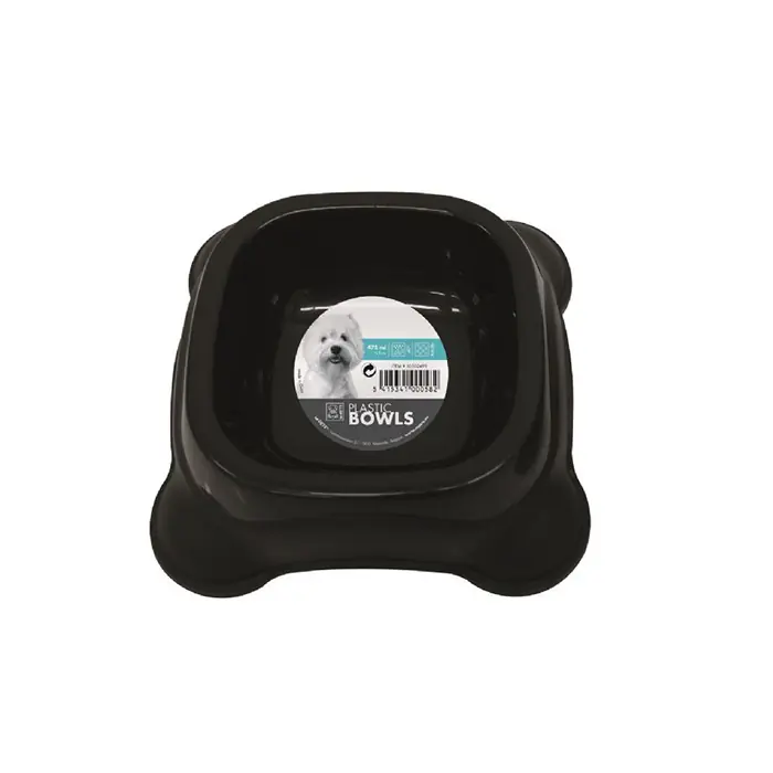 M-PETS ECO PLASTİK MAMA KABI SİYAH 475ML