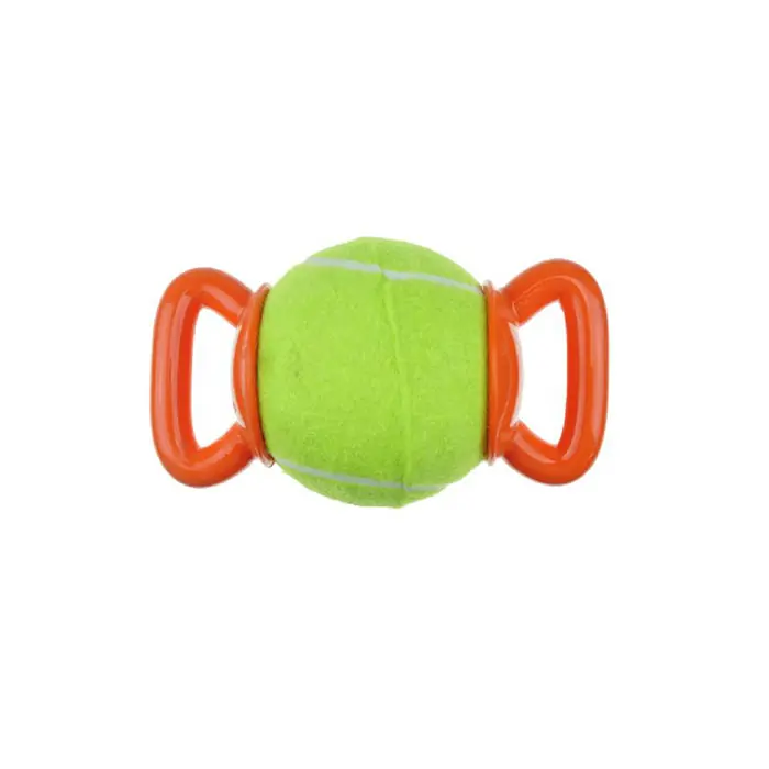 M-PETS HANDLY ÇİFT TUTMALI TENİS TOPU KÖPEK OYUNCAĞI TURUNCU-YEŞİL