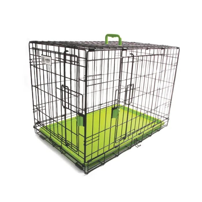 M-PETS VOYAGER İKİ KAPILI MEDİUM KÖPEK KAFESİ YEŞİL 76X48X53CM