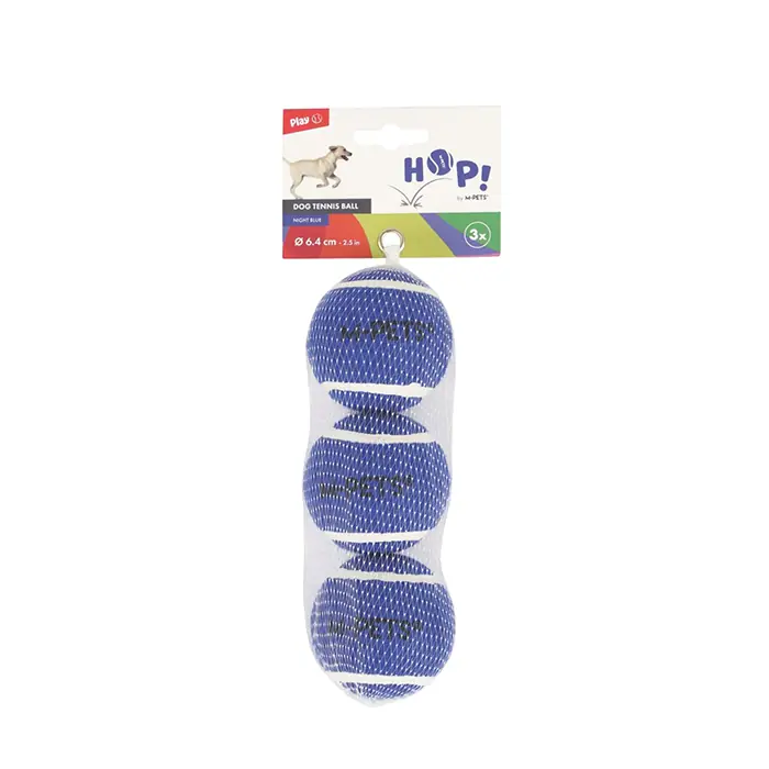 M-PETS HOP TENİS TOPU MAVİ 6,4CM 3LÜ SET