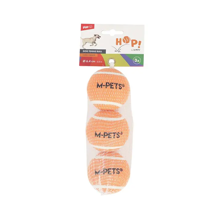M-PETS HOP TENİS TOPU TURUNCU 6,4CM 3LÜ SET