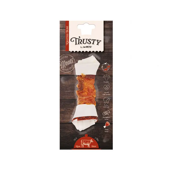 M-PETS TRUSTY EXTRA SIĞIR ETLİ DÜĞÜMLÜ KEMİK KÖPEK ÖDÜLÜ 75GR/15,3CM