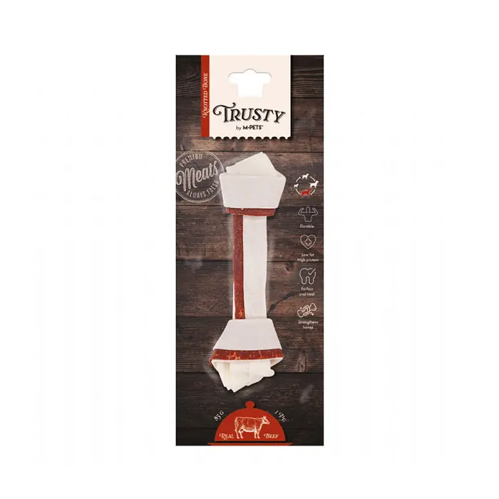 M-PETS TRUSTY SIĞIR ETLİ DÜĞÜMLÜ KEMİK KÖPEK ÖDÜLÜ 85GR/20,3CM