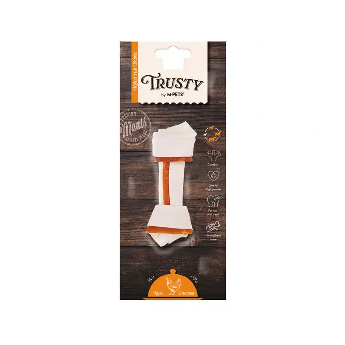 M-PETS TRUSTY TAVUKLU DÜĞÜMLÜ KEMİK KÖPEK ÖDÜLÜ 45GR/12,7CM