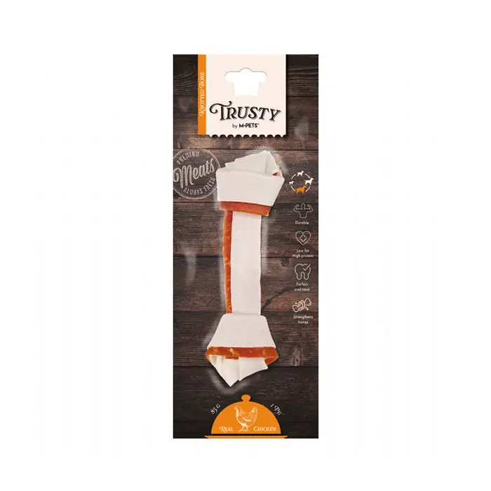 M-PETS TRUSTY TAVUKLU DÜĞÜMLÜ KEMİK KÖPEK ÖDÜLÜ 85GR/20,3CM