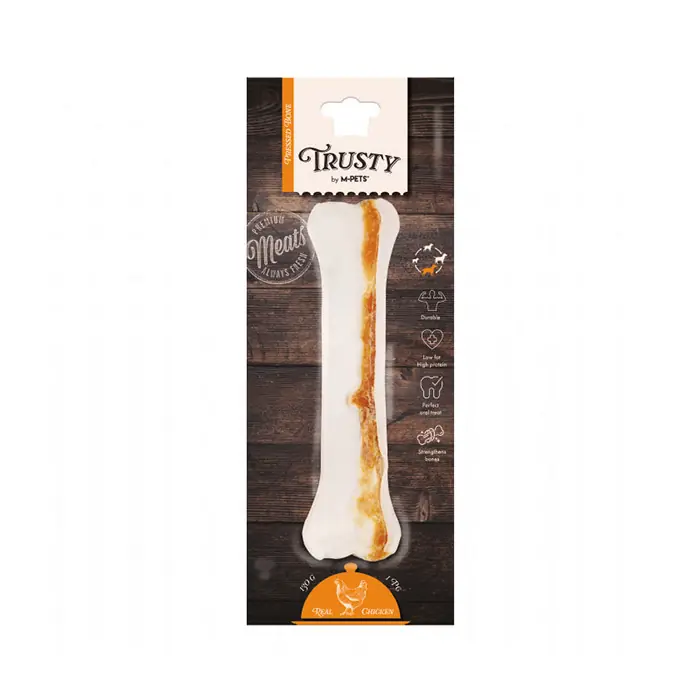 M-PETS TRUSTY TAVUKLU PRESLİ KEMİK KÖPEK ÖDÜLÜ 130GR/22,2CM