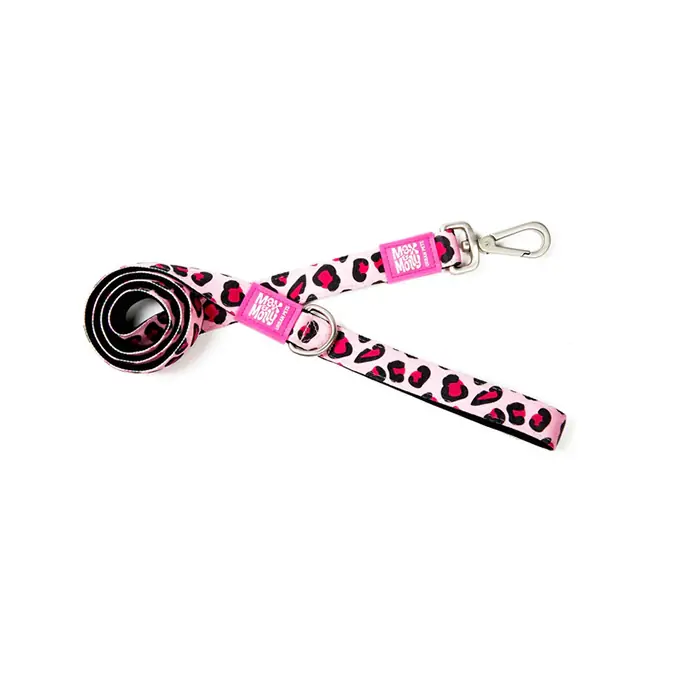 MAX & MOLLY LEOPARD PİNK GEZDİRME KAYIŞI XSMALL