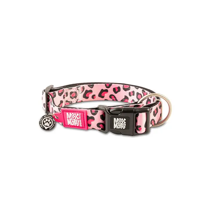 MAX & MOLLY SMART ID LEOPARD PİNK BOYUN TASMASI SMALL