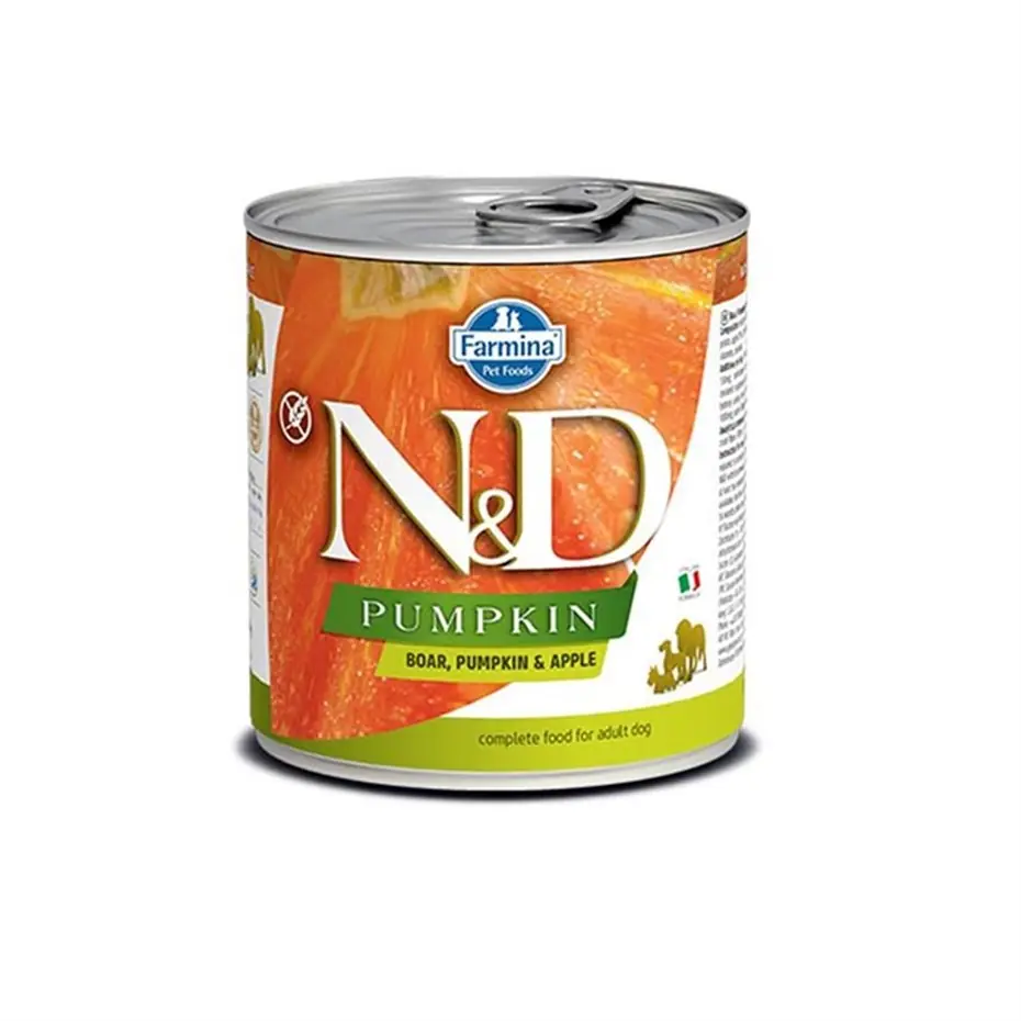 N&D BALKABAKLI TAHILSIZ YABAN DOMUZLU ELMALI YETİŞKİN KÖPEK KONSERVESİ 285 GR