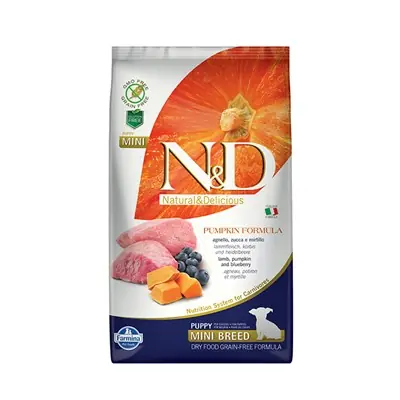 N&D DOG TAHILSIZ BALKABAKLI-KUZU-Y.MERSİNİ PUPPY MİNİ 2,5 KG