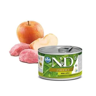 N&D MİNİ PRİME YABAN DOMUZU VE ELMALI KÖPEK KONSERVESİ 140 GR