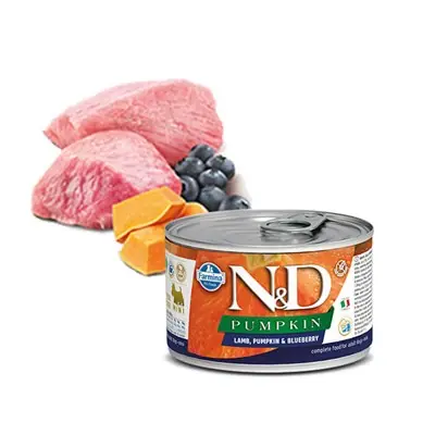 N&D MİNİ PUMPKİN BALKABAKLI KUZU ETLİ VE Y.MERSİNİ KÖPEK KONSERVESİ 140 GR